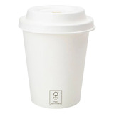 Copo Papel Biodegradável Liso 240 Ml C/ Tampa 100 Un