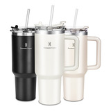 Copo Térmica 1,2l Inox Com Alça Canudo E Tampa Vedada