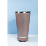 Copo Termico 420ml Cerveja Tampa Abridor Caixa Som Bluetooth Cor Bege Liso