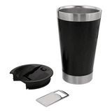 Copo Termico Aço Inox Vácuo C/ Tampa E Abridor Cerveja Chopp