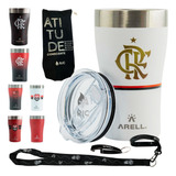 Copo Térmico Arell Flamengo Original Cerveja Chopp Com Tampa