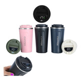 Copo Termico Cafe Cerveja Com Termometro Caneca Garrafa Led Cor Rosa Cor