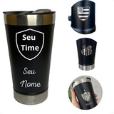 Copo Térmico Cerveja Com Tampa Aço Inox Personalizado Nome