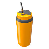 Copo Térmico Com Bomba Para Tereré 650ml - Unitermi Amarelo Liso