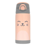 Copo Térmico Parede Dupla Com Canudo Gumy 400ml Nude Buba
