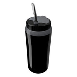 Copo Térmico Tererê 650ml Parede Dupla Tampa E Bomba Inox Cor Preto Preto