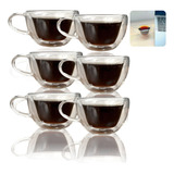 Copo Xícara Café Vidro Duplo Borissilicato Conjunto 6un 50ml