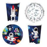 Copos E Pratos Astronauta - Espacial - Kit Promocional