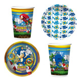 Copos E Pratos Festa Sonic - Embalagens Promocionais
