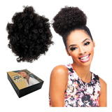 Coque Afro Puff Cacheado Aplique Cabelo