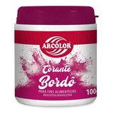 Corante Vermelho Bordo Em Pó 100 G Arcolor