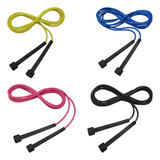 Corda De Pular Ajustável - Kit Com 4 - Treino - Funcional Cor Preto/azul/amarelo/pink
