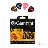 Corda Giannini Violão Aço 09 Leve 4 Palhetas Fender