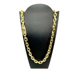 Cordão 12mm Cadeado Banhado A Ouro 18k Grosso