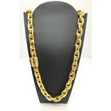 Cordão 18mm 300 Gramas Cadeado 70cm Banhado A Ouro 18k