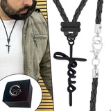 Cordão Colar Ajustável Com Pingente De Cruz Crucifixo Top 