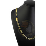Cordão Corrente Laminado 5,5mm Banhado A Ouro 18k