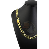 Cordão Corrente Laminado 8mm Long Banhado A Ouro 18k