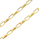 Cordão Corrente Oca Masculina Ouro 18k 60cm