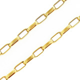Cordão Corrente Oca Masculina Ouro 18k 60cm