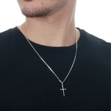 Cordão De Prata 925 Masculina Conjunto Legítima + Crucifixo