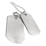 Cordão Dog Tag Placa Lisa Militar Em Aço Inoxidavel 316l