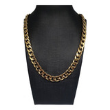 Cordão Masculino Grosso 70 Cm Aço Maciço Folheado Ouro 18k