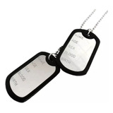 Cordão Masculino Placa De Identificação Exército Dog Tag Aço