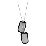 Cordão Militar Aço Inox 2 Placas Dog Tag Silenciador Liso