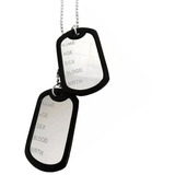 Cordão Militar Aço Inox 2 Placas Dog Tag Silenciador