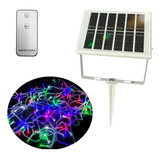 Cordão Pisca Led Rgb Colorido Arvore De Natal Placa Solar