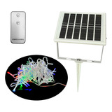 Cordão Pisca Led Rgb Colorido Arvore De Natal Placa Solar