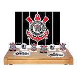 Corinthians * Kit Decoração Festa Painel + 8 Display De Mesa