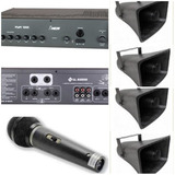 Corneta Balde Fsaudio G 086 (4 Pç) + Ampl Pwm1000 + Mic