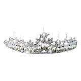 Coroa 15 Anos Princesa Tiara Miss Noiva Casamento Perola D+3