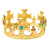 Coroa Rei Plástico Ajustável Dourada Festa Fantasia Cosplay