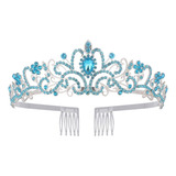 Coroa Tiara Azul Arranjo D Cabelo Debutante Daminha Criança 