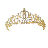 Coroa Tiara Cristais Strass Noiva Luxo Acessório Ajustável