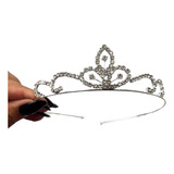 Coroa Tiara Daminha Debutante Noiva Prata Strass Pérola T129