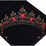 Coroa Tiara Noiva Miss Dama D Honra 15anos Pedraria Vermelha