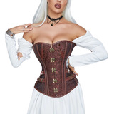 Corpete Corset Corselet Espartilho Cinta Redutora Medieval Country Marrom M49