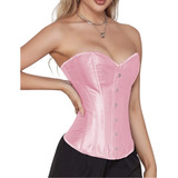 Corpete Corset Corselet Espartilho Cinta Redutora Modeladora Rosa M115