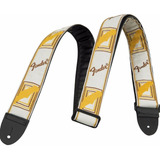 Correia Alça Fender Monograma Marrom Guitarra Violao Baixo