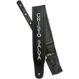 Correia Guitarra Violão Baixo Basso Alça Cristo Salva Preto