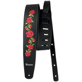 Correia Guitarra Violão Baixo Basso Alça Vt Fl Floral Preto