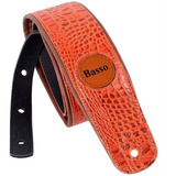 Correia Marrom Basso Custom Shop Crocodilo Para Violão Baixo