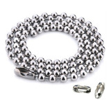 Corrente Bolinhas 3,2mm Aço Inox 90cm Dog Tag Dogtag Placa