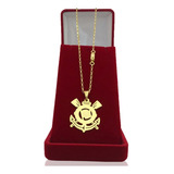 Corrente Colar 1.2mm Banhado A Ouro 18k Pingente Times
