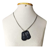 Corrente Colar Dog Tag Placa Identificação Militar Caixinha
