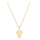  Corrente Colar Feminino Com Pingente Menininha Filha Filhinha Folheado A Ouro 18 K Banhado C Garantia Caixinha De Brind